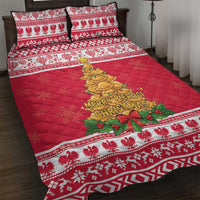 Poland Christmas Quilt Bed Set Oh Pierogi Tree - Wonder Print Shop