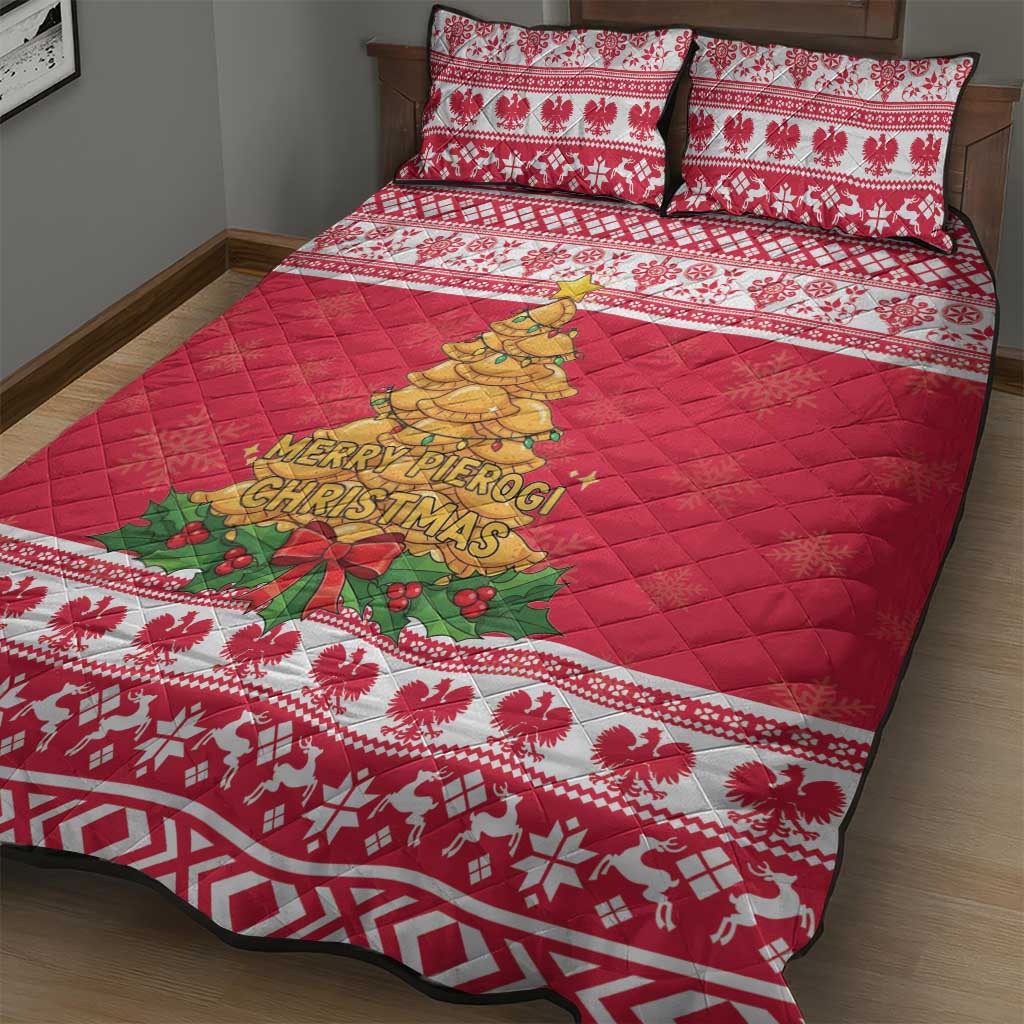 Poland Christmas Quilt Bed Set Oh Pierogi Tree - Wonder Print Shop