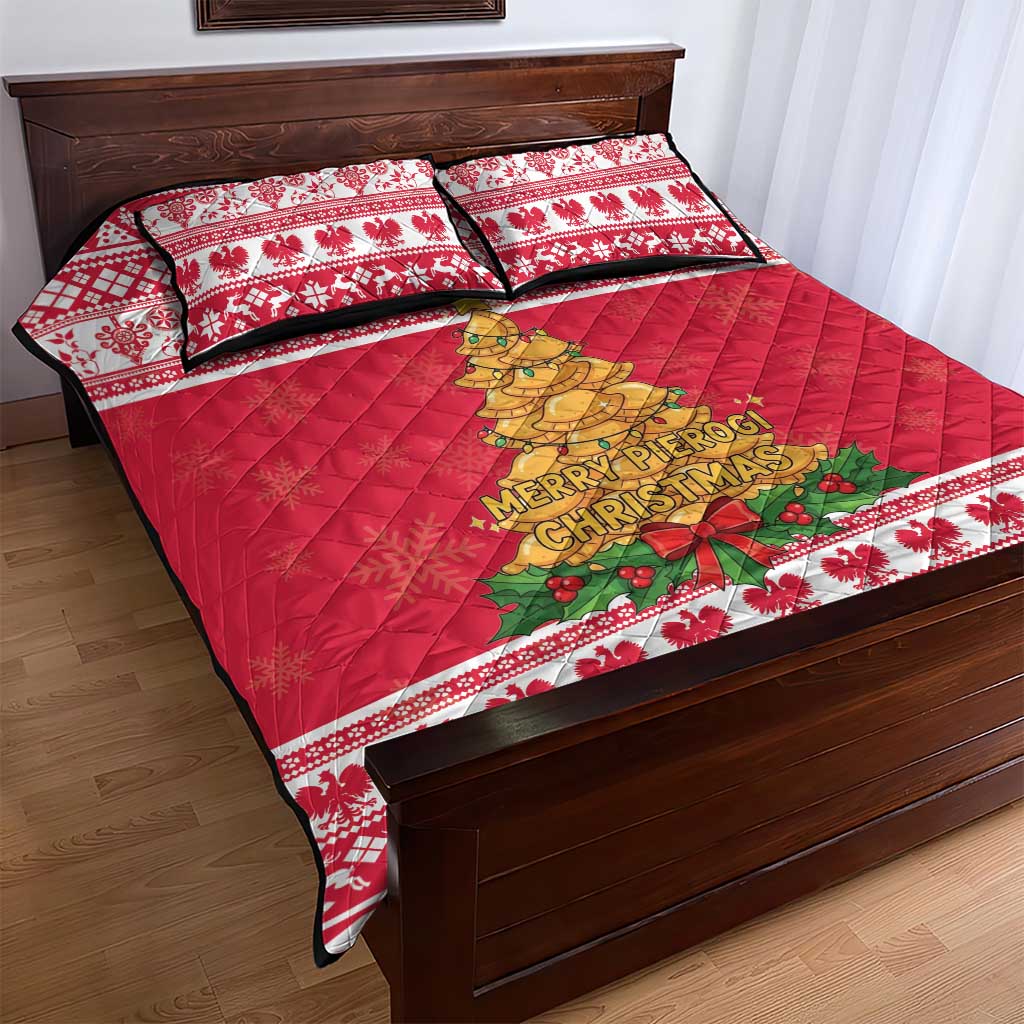 Poland Christmas Quilt Bed Set Oh Pierogi Tree - Wonder Print Shop