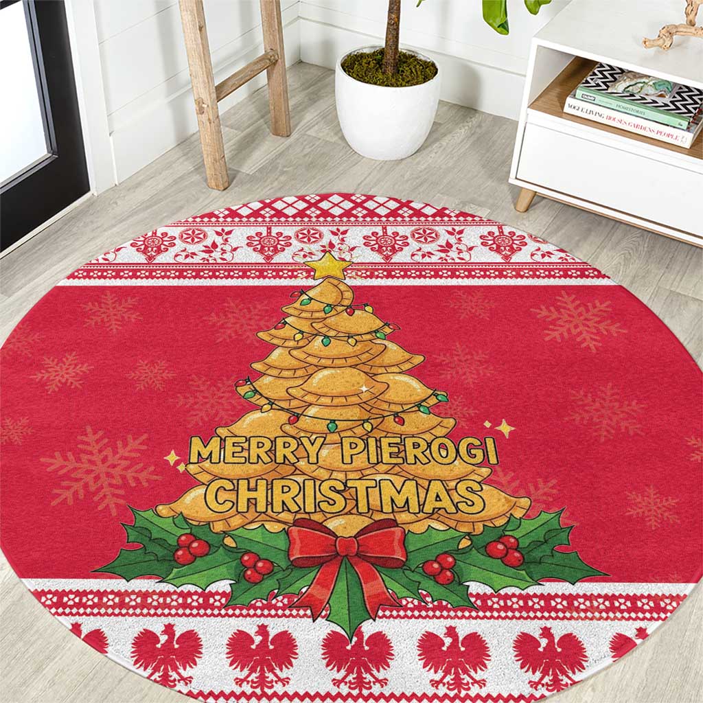 Poland Christmas Round Carpet Oh Pierogi Tree - Wonder Print Shop
