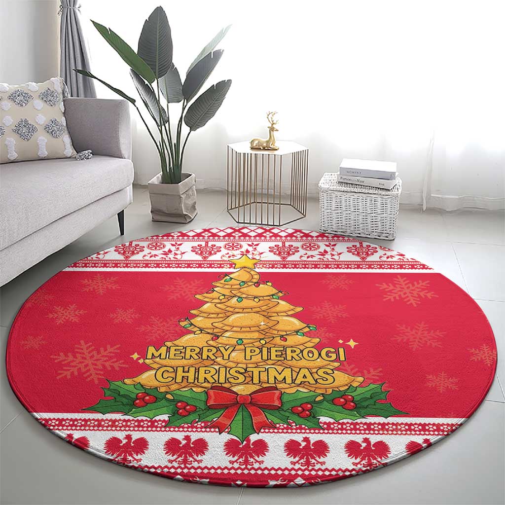 Poland Christmas Round Carpet Oh Pierogi Tree - Wonder Print Shop