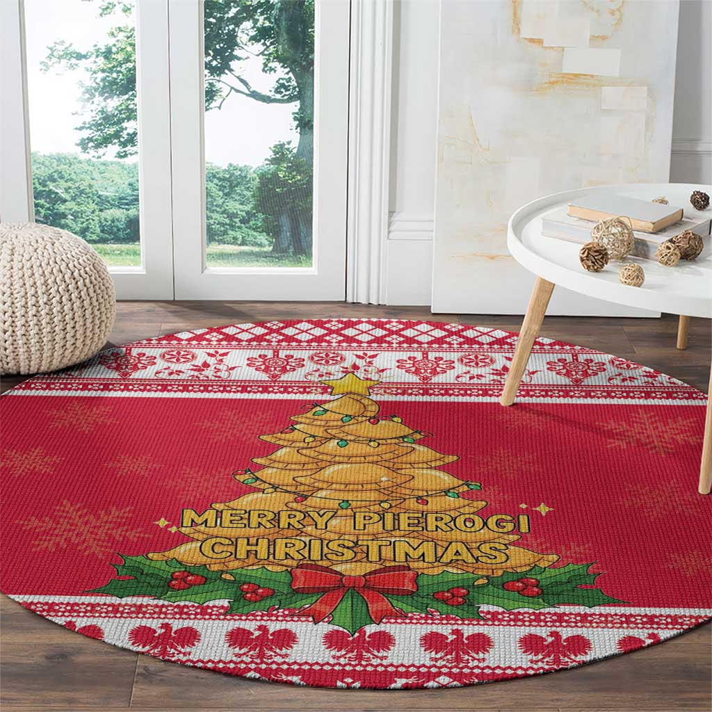 Poland Christmas Round Carpet Oh Pierogi Tree - Wonder Print Shop