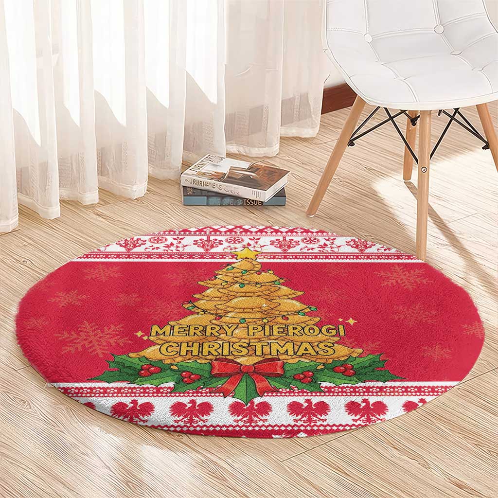 Poland Christmas Round Carpet Oh Pierogi Tree - Wonder Print Shop