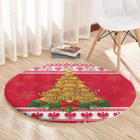 Poland Christmas Round Carpet Oh Pierogi Tree - Wonder Print Shop
