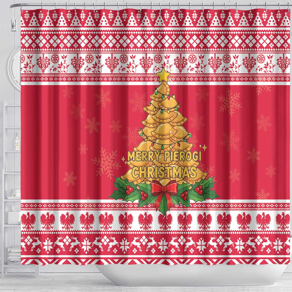 Poland Christmas Shower Curtain Oh Pierogi Tree - Wonder Print Shop