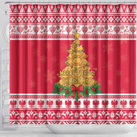 Poland Christmas Shower Curtain Oh Pierogi Tree - Wonder Print Shop