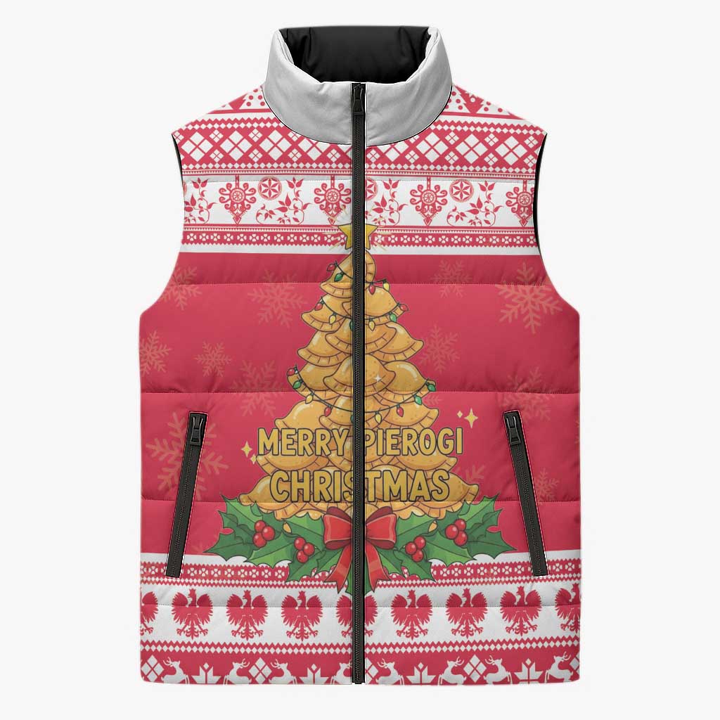 Poland Christmas Sleeveless Puffer Jacket Oh Pierogi Tree - Wonder Print Shop