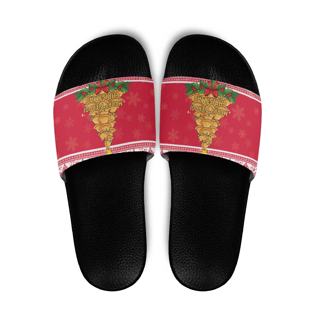 Poland Christmas Slide Sandals Oh Pierogi Tree - Wonder Print Shop
