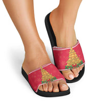 Poland Christmas Slide Sandals Oh Pierogi Tree - Wonder Print Shop