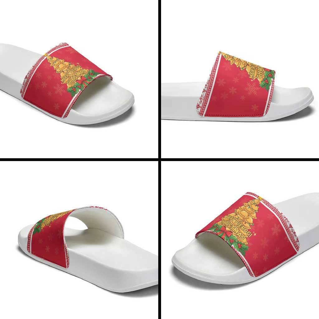 Poland Christmas Slide Sandals Oh Pierogi Tree - Wonder Print Shop
