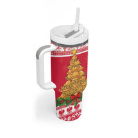 Poland Christmas Tumbler With Handle Oh Pierogi Tree - Wonder Print Shop