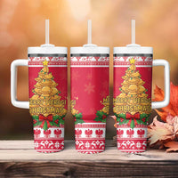 Poland Christmas Tumbler With Handle Oh Pierogi Tree - Wonder Print Shop