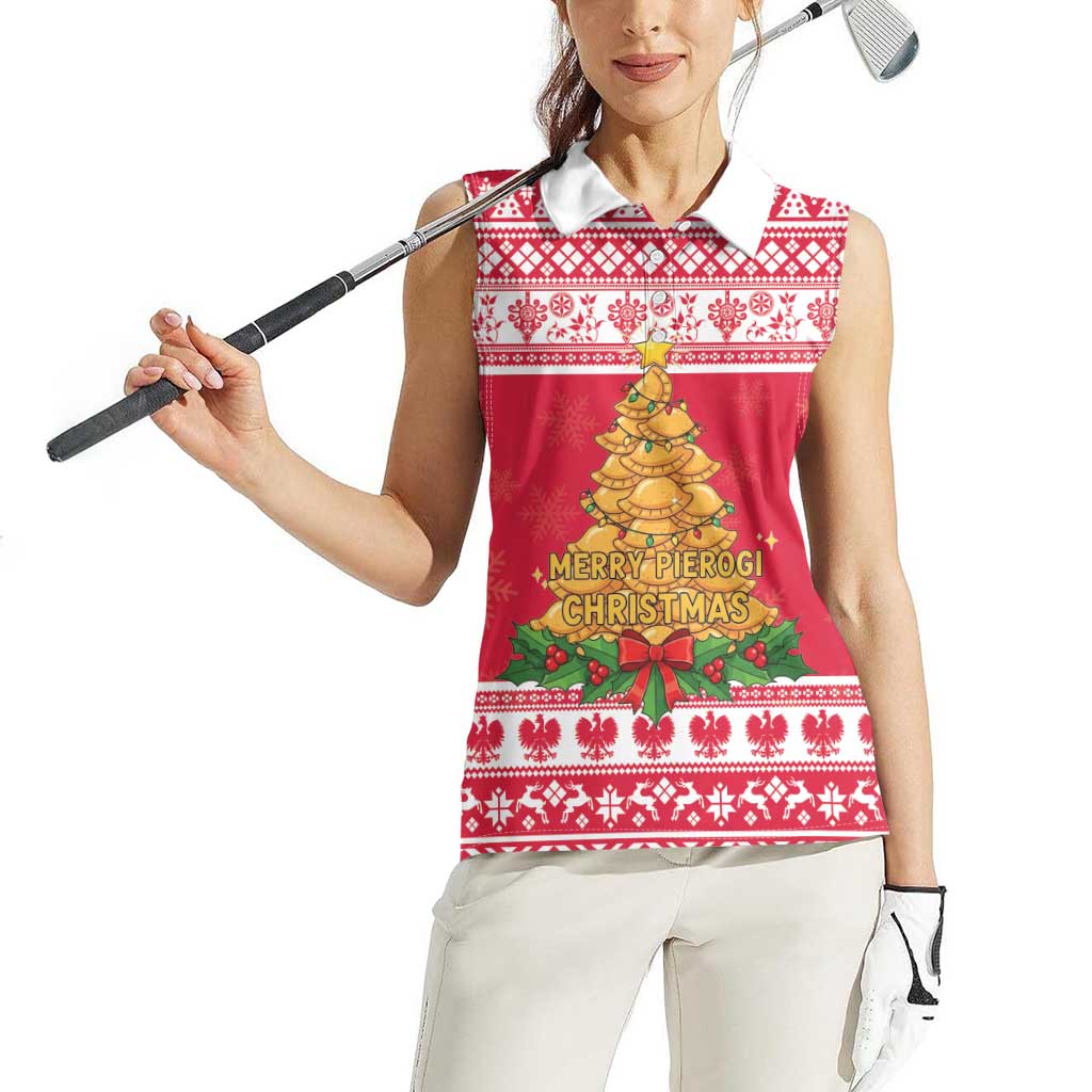 Poland Christmas Women Sleeveless Polo Shirt Oh Pierogi Tree - Wonder Print Shop