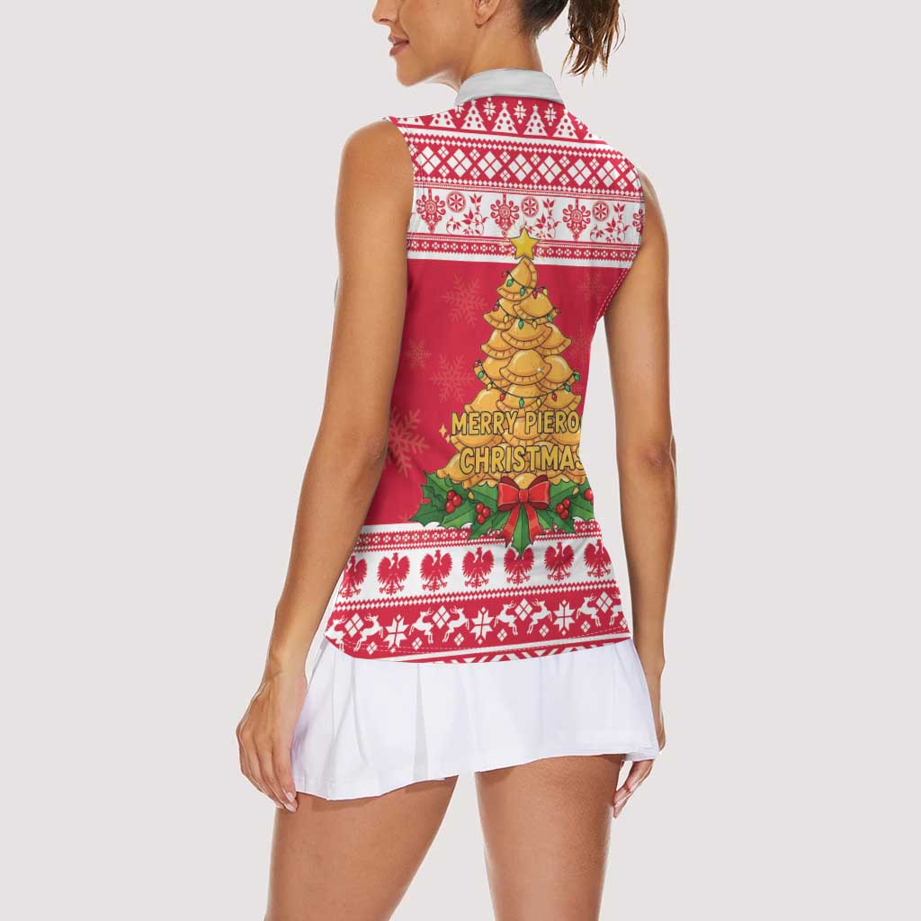 Poland Christmas Women Sleeveless Polo Shirt Oh Pierogi Tree - Wonder Print Shop