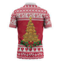 Poland Christmas Zipper Polo Shirt Oh Pierogi Tree - Wonder Print Shop