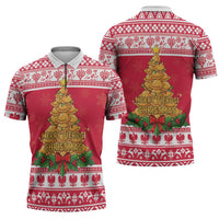Poland Christmas Zipper Polo Shirt Oh Pierogi Tree - Wonder Print Shop