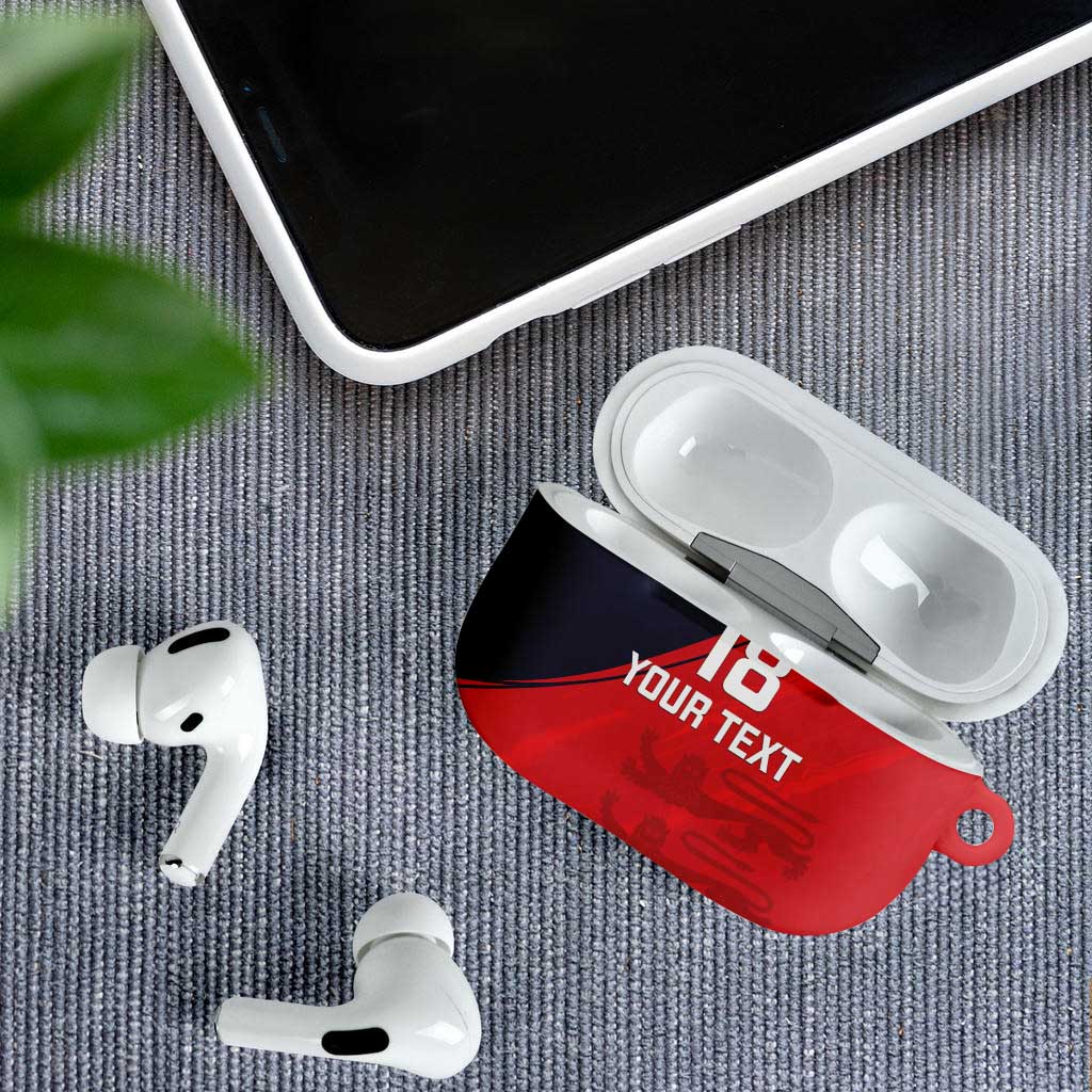 Custom Bailiwick of Jersey Cricket AirPods Case Jer Lions Champion Red Version - Wonder Print Shop