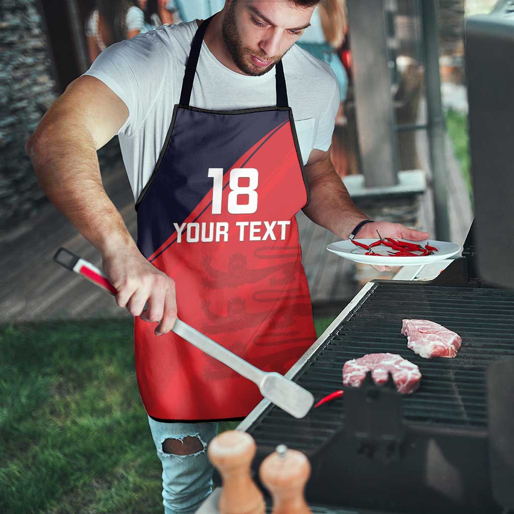 Custom Bailiwick of Jersey Cricket Apron Jer Lions Champion Red Version - Wonder Print Shop