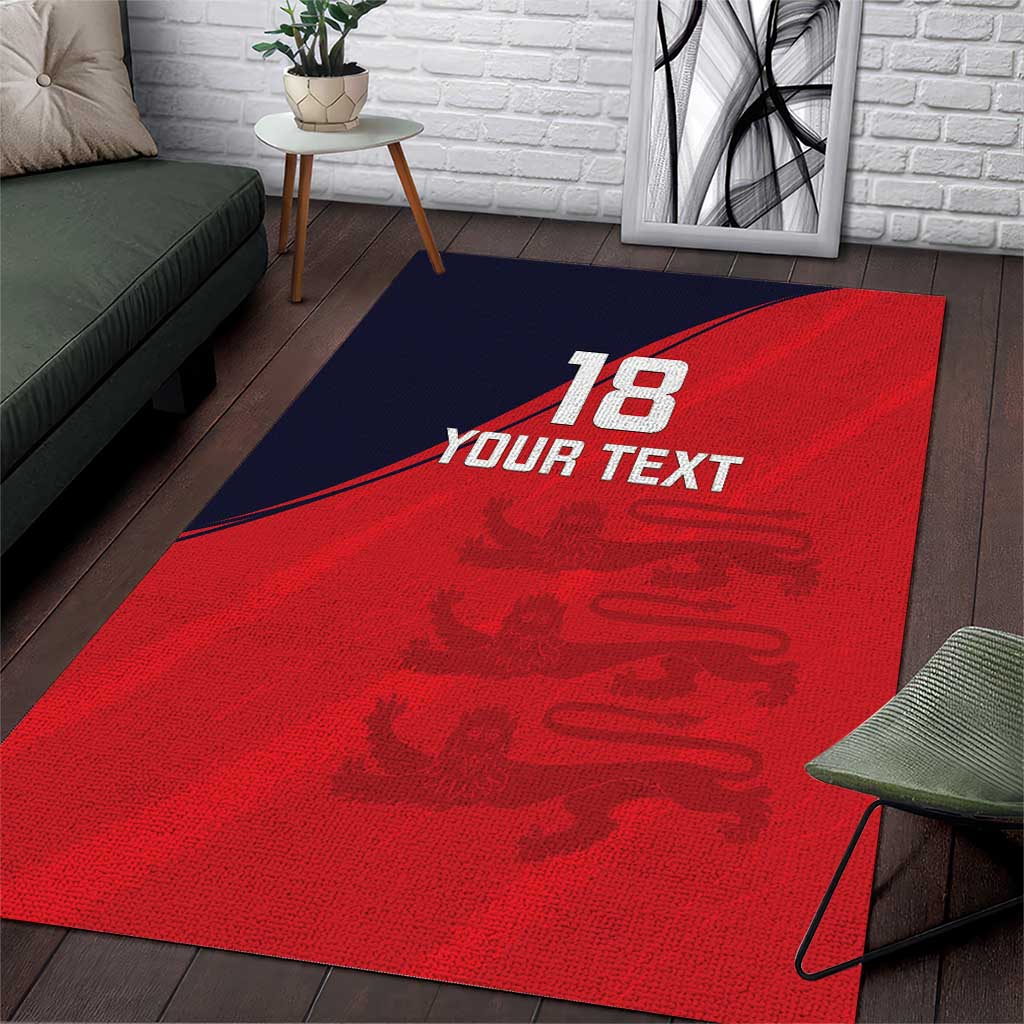 Custom Bailiwick of Jersey Cricket Area Rug Jer Lions Champion Red Version - Wonder Print Shop