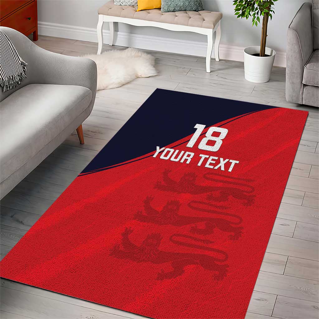 Custom Bailiwick of Jersey Cricket Area Rug Jer Lions Champion Red Version - Wonder Print Shop