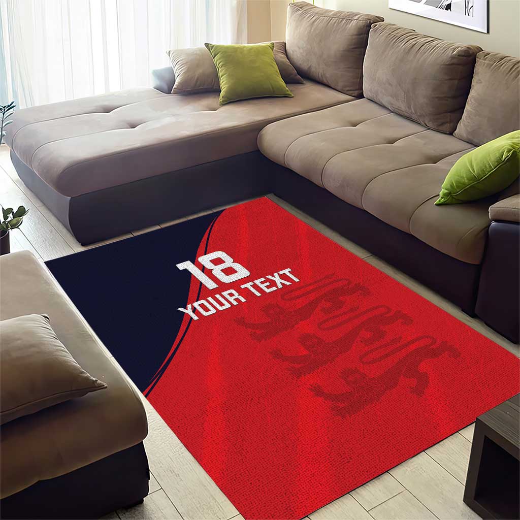 Custom Bailiwick of Jersey Cricket Area Rug Jer Lions Champion Red Version - Wonder Print Shop