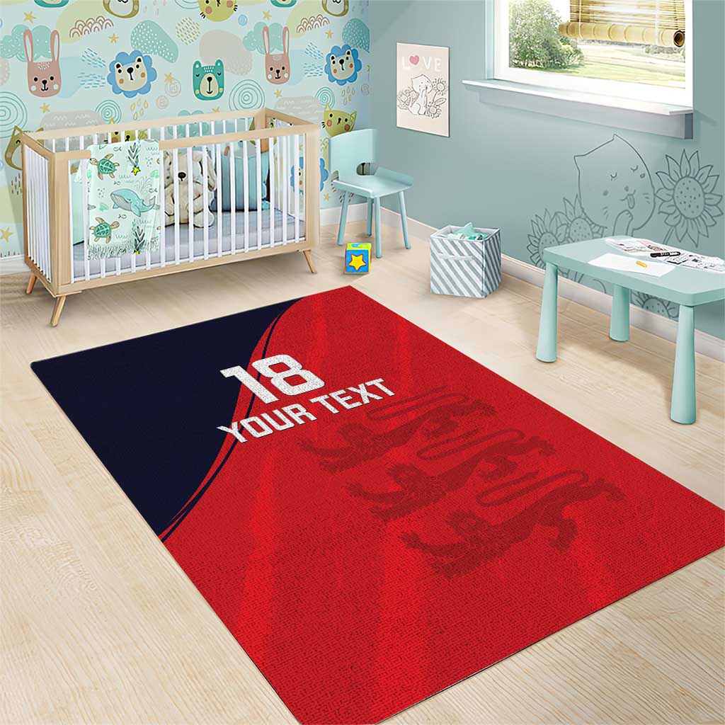 Custom Bailiwick of Jersey Cricket Area Rug Jer Lions Champion Red Version - Wonder Print Shop