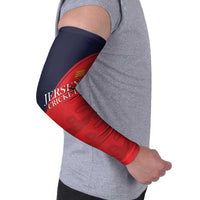 Custom Bailiwick of Jersey Cricket Arm Sleeves Jer Lions Champion Red Version - Wonder Print Shop