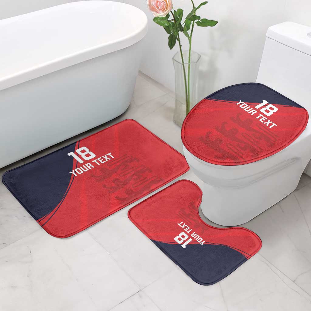 Custom Bailiwick of Jersey Cricket Bathroom Set Jer Lions Champion Red Version - Wonder Print Shop