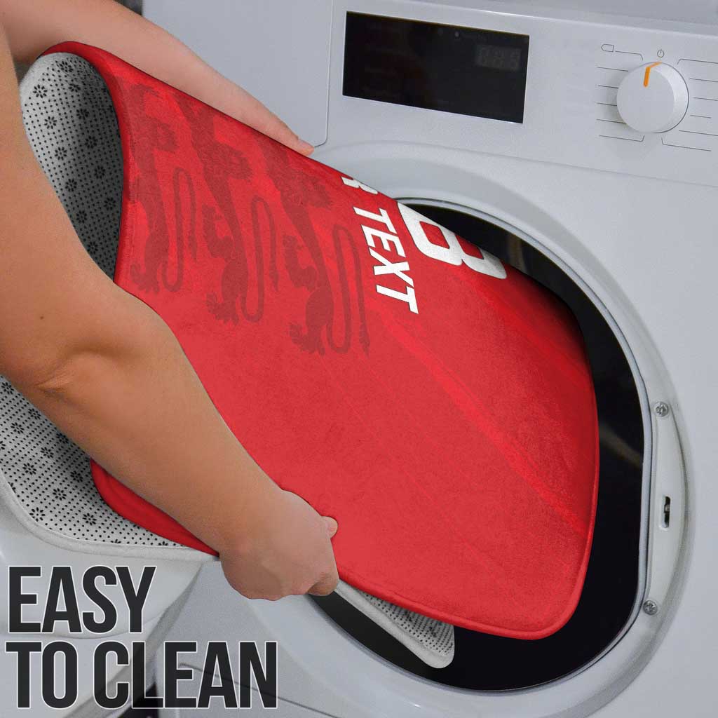 Custom Bailiwick of Jersey Cricket Bathroom Set Jer Lions Champion Red Version - Wonder Print Shop