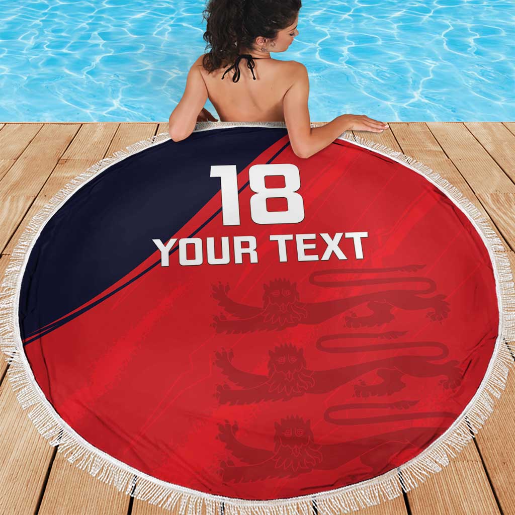 Custom Bailiwick of Jersey Cricket Beach Blanket Jer Lions Champion Red Version - Wonder Print Shop