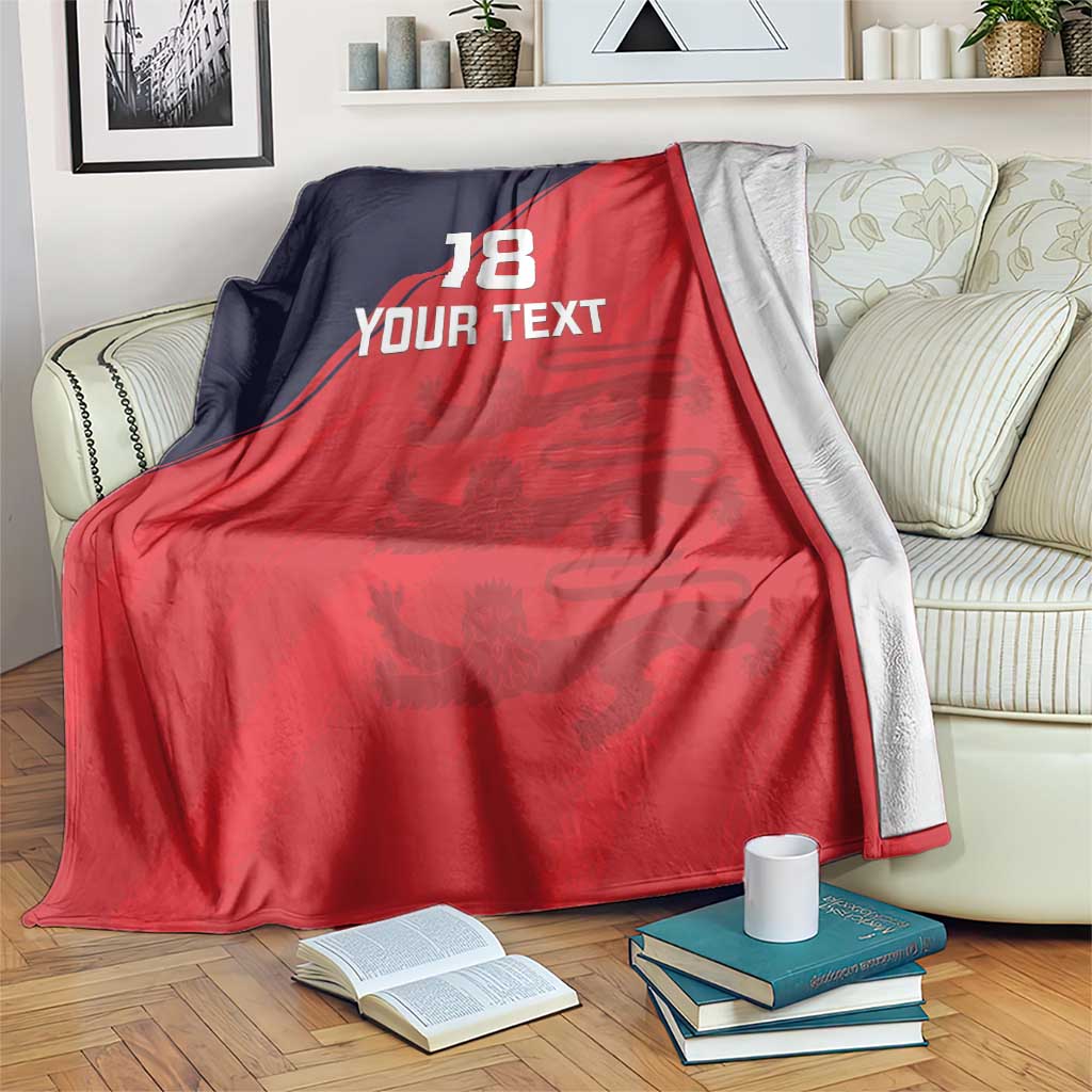 Custom Bailiwick of Jersey Cricket Blanket Jer Lions Champion Red Version - Wonder Print Shop