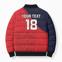 Custom Bailiwick of Jersey Cricket Bomber Puffer Jacket Jer Lions Champion Red Version - Wonder Print Shop