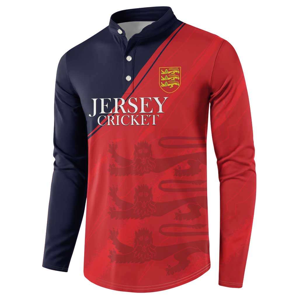 Custom Bailiwick of Jersey Cricket Button Sweatshirt Jer Lions Champion Red Version - Wonder Print Shop