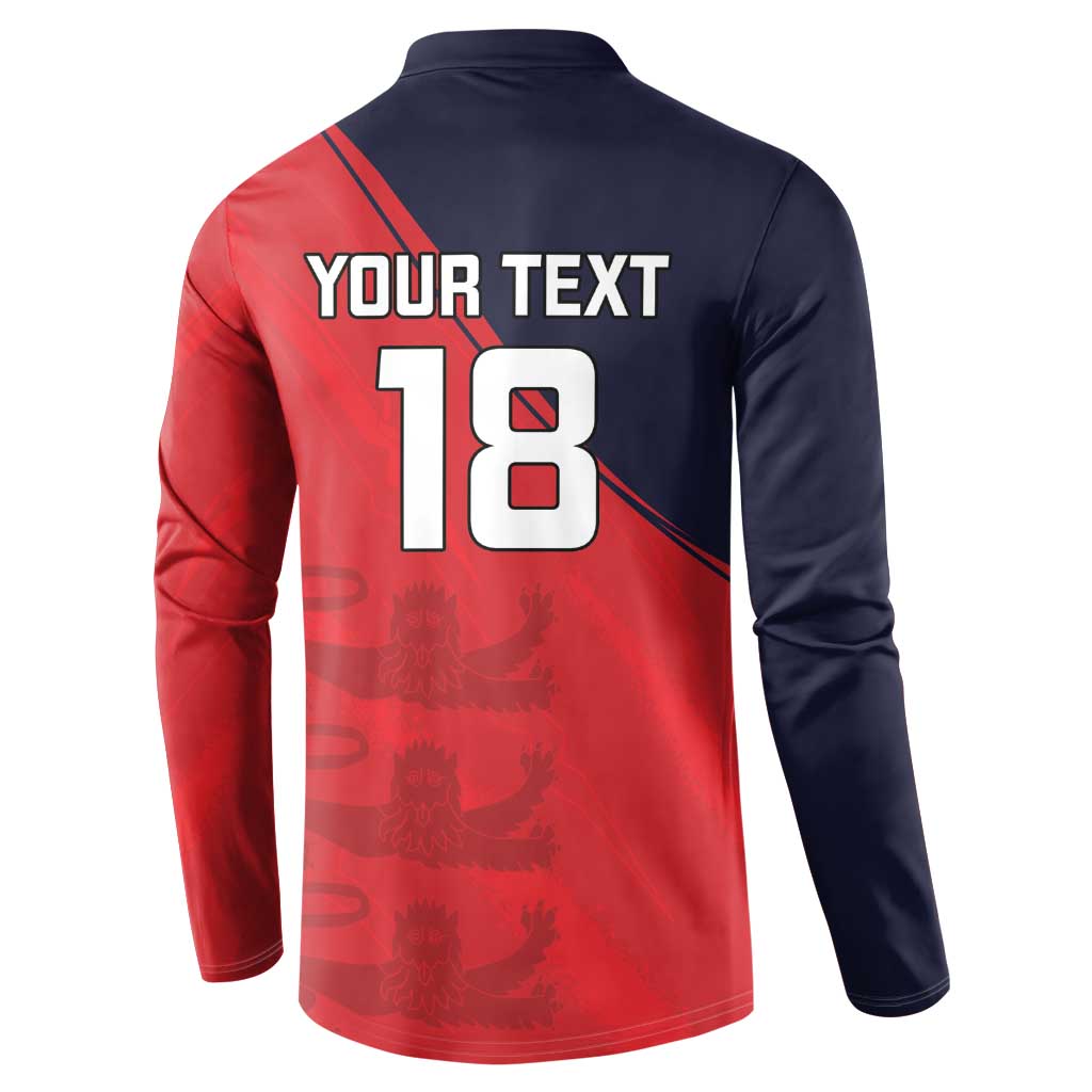 Custom Bailiwick of Jersey Cricket Button Sweatshirt Jer Lions Champion Red Version - Wonder Print Shop