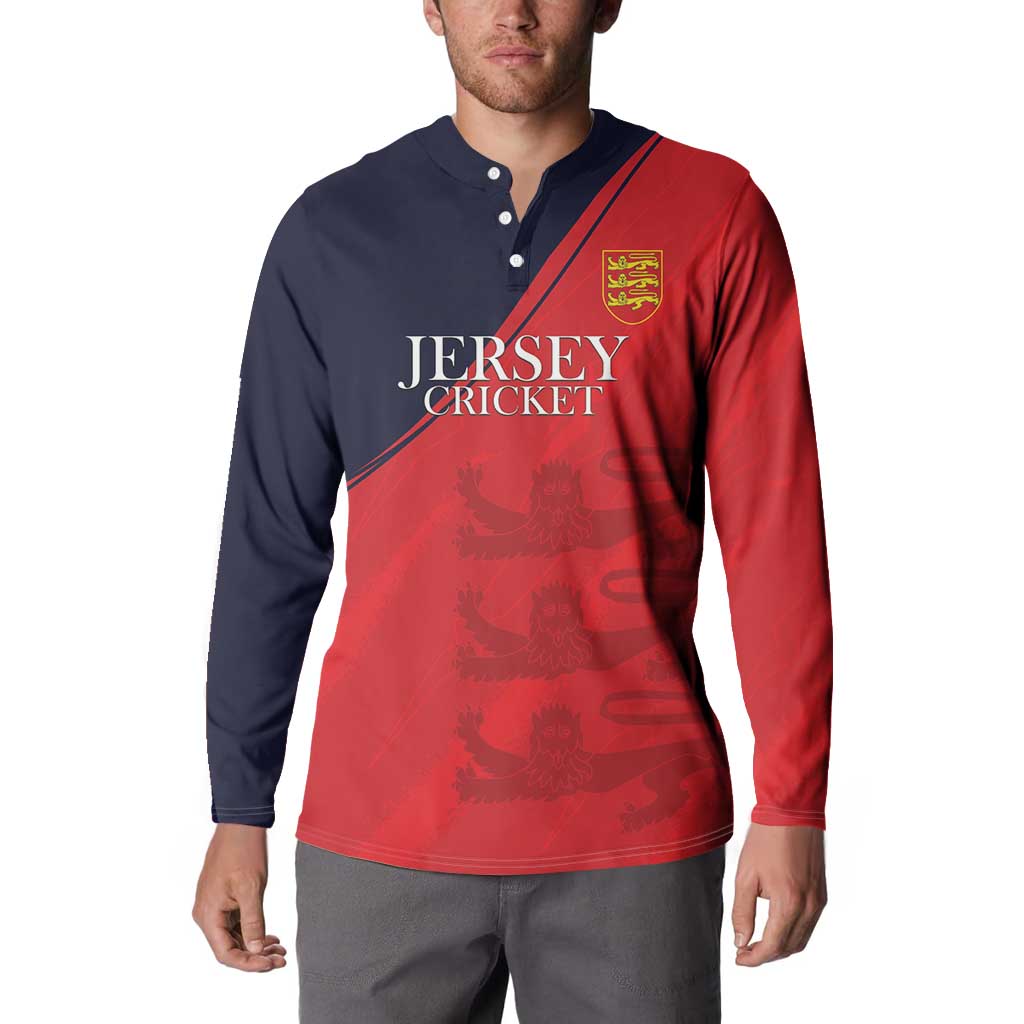 Custom Bailiwick of Jersey Cricket Button Sweatshirt Jer Lions Champion Red Version - Wonder Print Shop