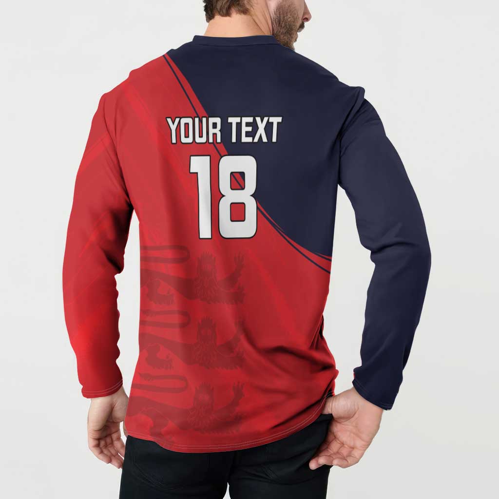 Custom Bailiwick of Jersey Cricket Button Sweatshirt Jer Lions Champion Red Version - Wonder Print Shop