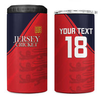 Custom Bailiwick of Jersey Cricket 4 in 1 Can Cooler Tumbler Jer Lions Champion Red Version - Wonder Print Shop