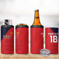 Custom Bailiwick of Jersey Cricket 4 in 1 Can Cooler Tumbler Jer Lions Champion Red Version - Wonder Print Shop