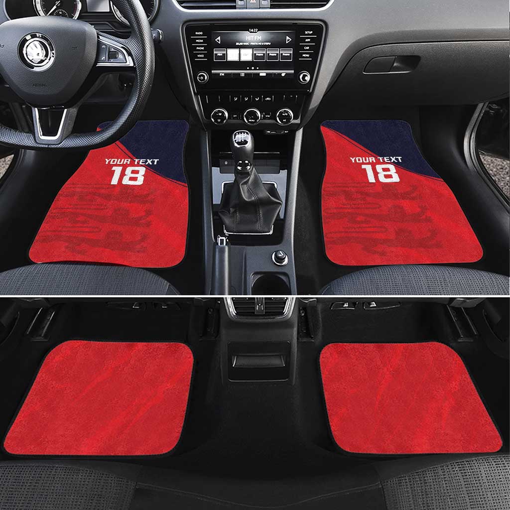 Custom Bailiwick of Jersey Cricket Car Mats Jer Lions Champion Red Version - Wonder Print Shop