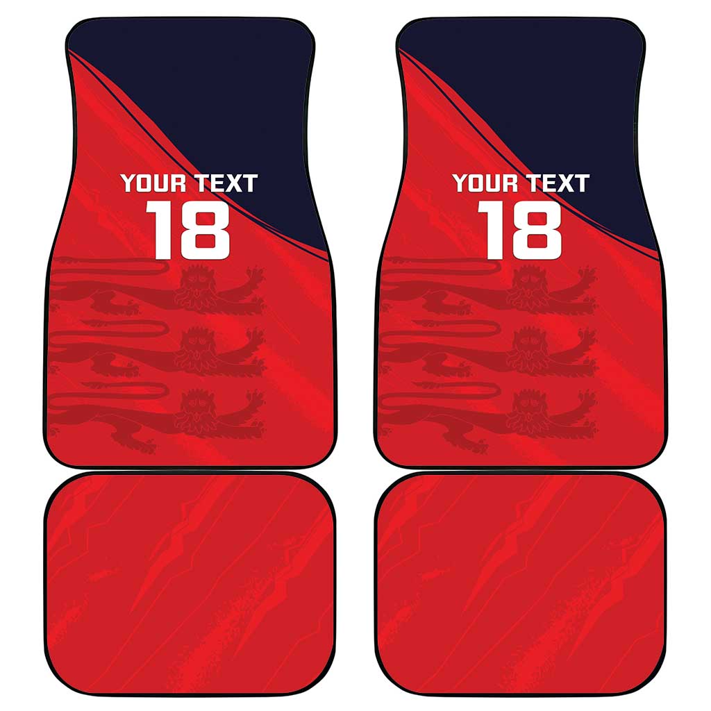 Custom Bailiwick of Jersey Cricket Car Mats Jer Lions Champion Red Version - Wonder Print Shop