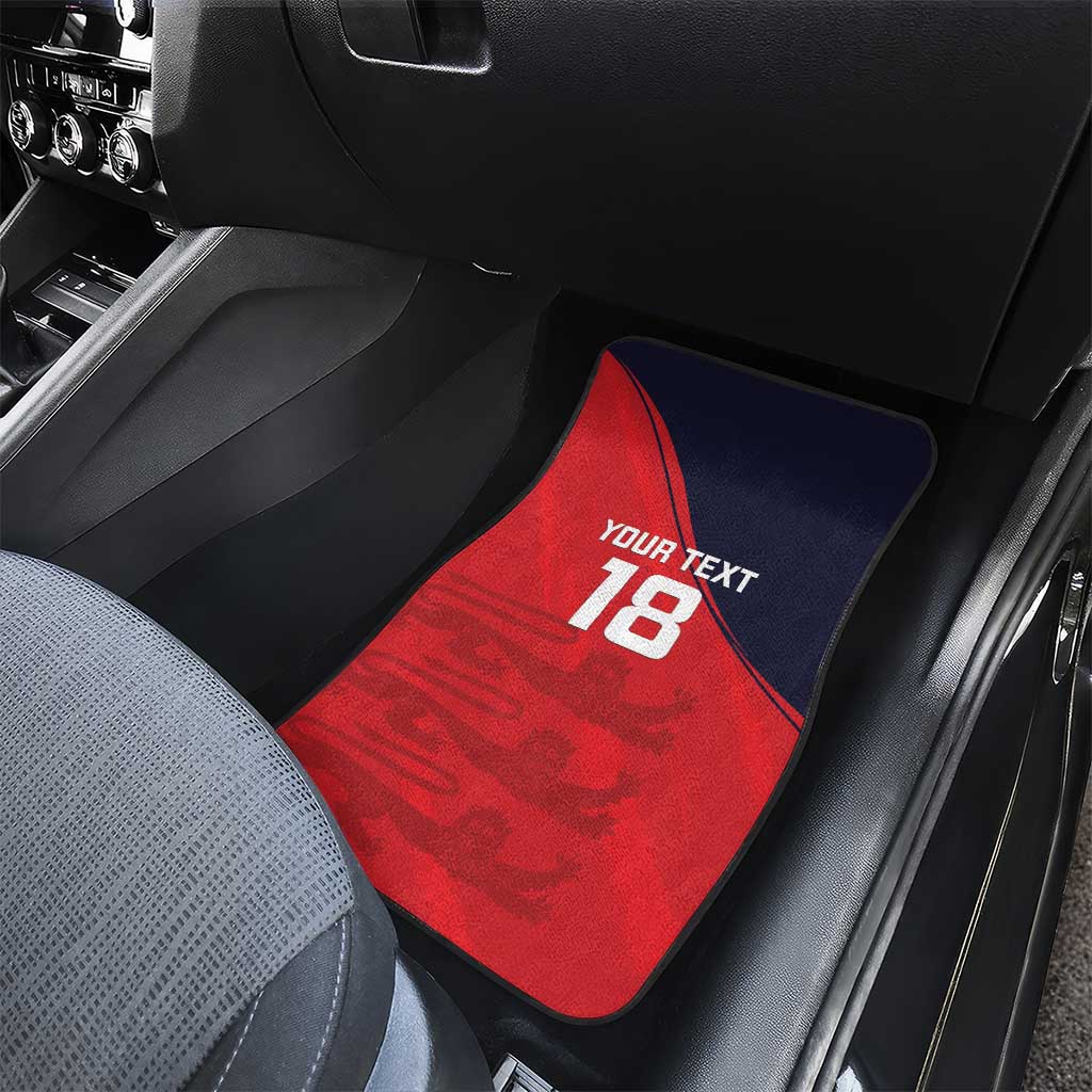 Custom Bailiwick of Jersey Cricket Car Mats Jer Lions Champion Red Version - Wonder Print Shop