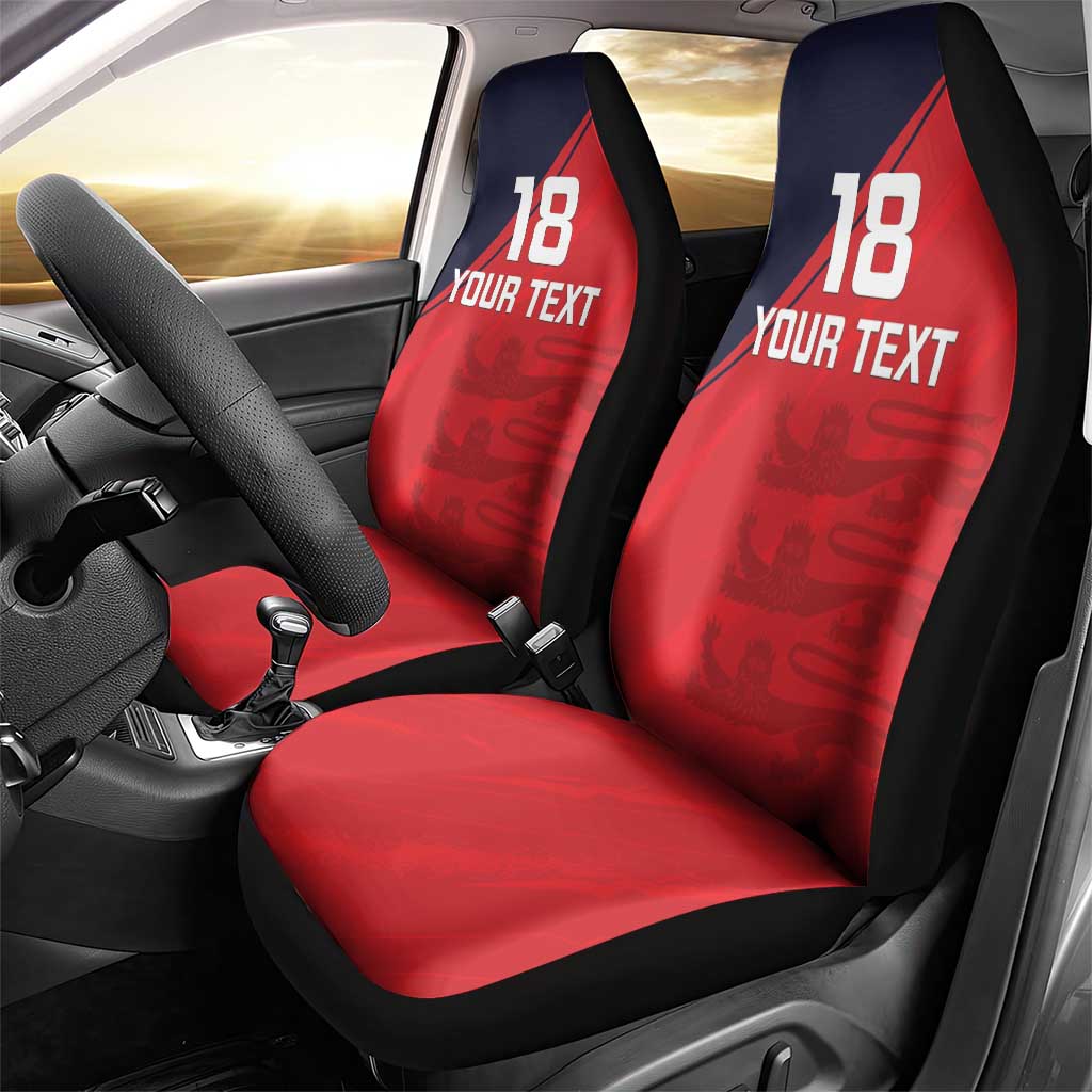 Custom Bailiwick of Jersey Cricket Car Seat Cover Jer Lions Champion Red Version - Wonder Print Shop