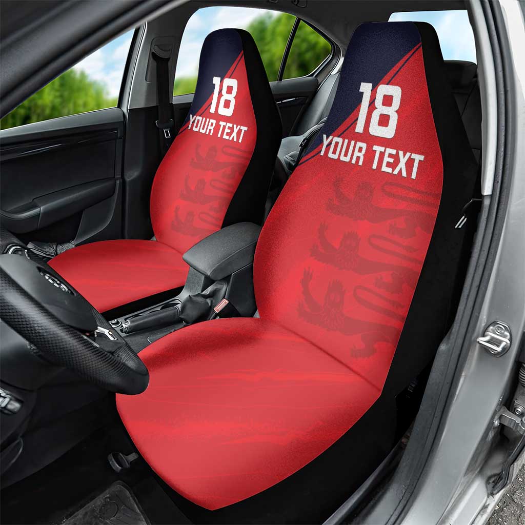 Custom Bailiwick of Jersey Cricket Car Seat Cover Jer Lions Champion Red Version - Wonder Print Shop