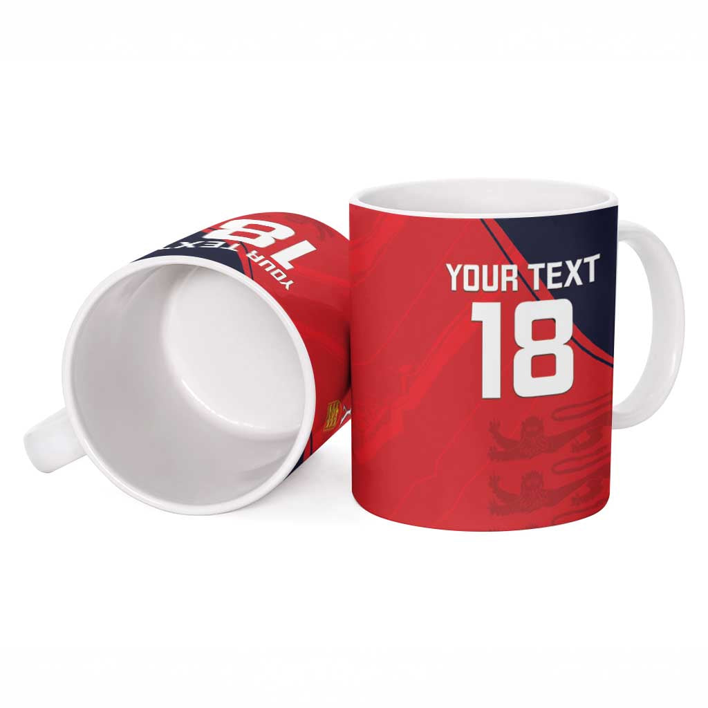 Custom Bailiwick of Jersey Cricket Ceramic Mug Jer Lions Champion Red Version - Wonder Print Shop