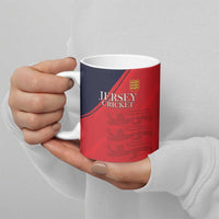 Custom Bailiwick of Jersey Cricket Ceramic Mug Jer Lions Champion Red Version - Wonder Print Shop
