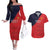 Custom Bailiwick of Jersey Cricket Couples Matching Off The Shoulder Long Sleeve Dress and Hawaiian Shirt Jer Lions Champion Red Version - Wonder Print Shop