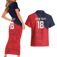 Custom Bailiwick of Jersey Cricket Couples Matching Short Sleeve Bodycon Dress and Hawaiian Shirt Jer Lions Champion Red Version - Wonder Print Shop