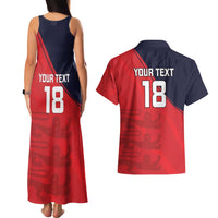 Custom Bailiwick of Jersey Cricket Couples Matching Tank Maxi Dress and Hawaiian Shirt Jer Lions Champion Red Version - Wonder Print Shop