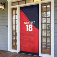 Custom Bailiwick of Jersey Cricket Door Cover Jer Lions Champion Red Version - Wonder Print Shop