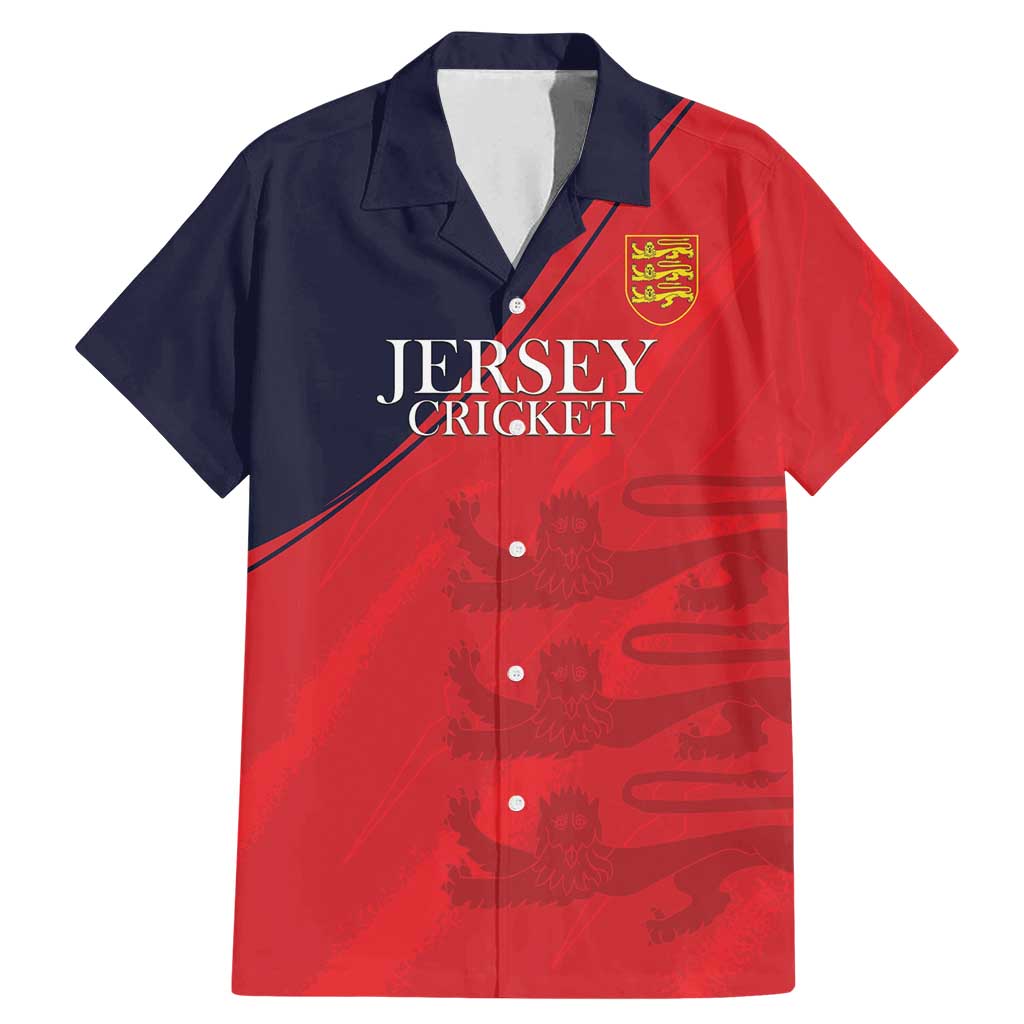 Custom Bailiwick of Jersey Cricket Family Matching Mermaid Dress and Hawaiian Shirt Jer Lions Champion Red Version - Wonder Print Shop